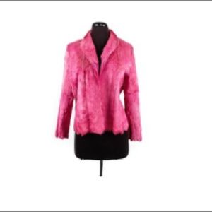 Marni. Pink hot rabbit fur jacket